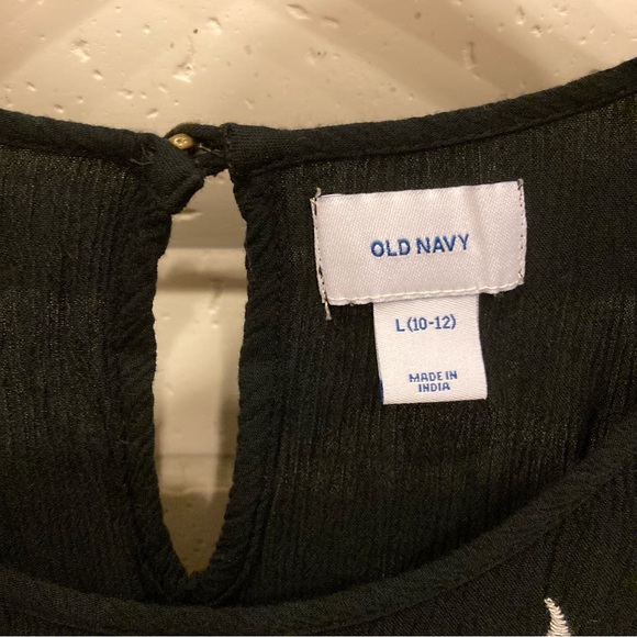 Girls Silver Sparkle Embroidered Black Floral Dress Size 10 / 12 Large - Picture 4 of 7